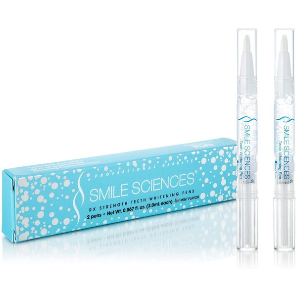 Smile Sciences - Premium Teeth Whitening Pens, Teeth Whiter and Brighter Pen Contains Carbamide Peroxide and Hydrogen Peroxide, No Sensitivity,Travel-Friendly, Easy to Use (Peppermint)