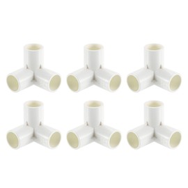sourcing map 1/2" PVC Fittings, 4 Pcs 3 Way Elbow Connector Elbow PVC Furniture Fittings Corner Fitting for Water Supplies PVC Furniture DIY Shelf Greenhouse Tent Connection, White