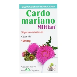 Cardo Mariano Puro Miltlan 60 Cápsulas 120mg 100% Natural Sabor Sin Sabor