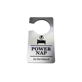 OriginDesigned Power Nap Sleep In Progress Do Not Disturb Silver Acrylic Door Sign Nurse Doctor Student Home Hotels