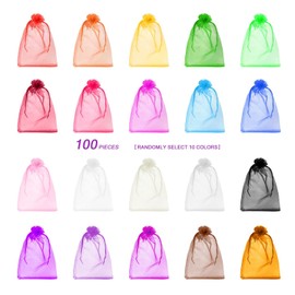 Pack of 100 organza bags, organza bags, gift bags, gift bags, gift bags, jewellery bags for festivals, parties and weddings (7 x 9 cm)
