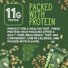 Rēl Snacks Dill Pickle Roasted Edamame – High Protein Low Carb Snack (11g Protein per Serving) – Keto-Friendly, Vegan, Non-GMO – 10-Pack 0.9oz Bags