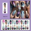 Square Press on Nails Long Coffin Fake Nails with Designs