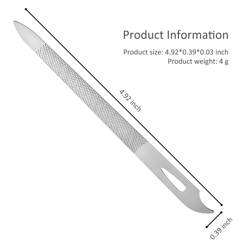 10-Pack Metal Nail Files for Natural Nails - Stainless Steel,