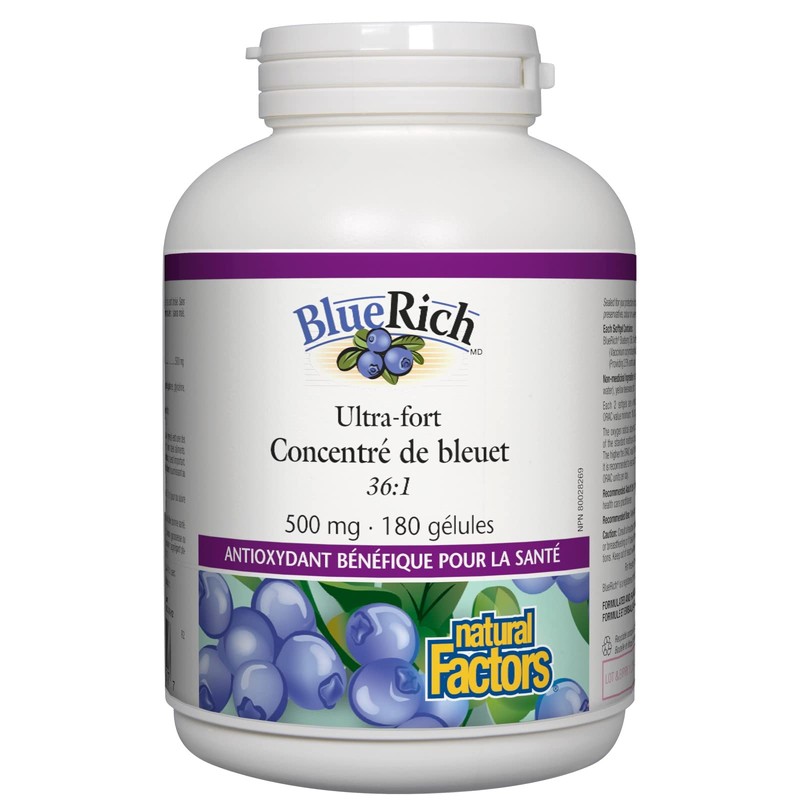 Natural Factors - BlueRich®Super Strength Blueberry Concentrate 500 mg, 180