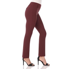 Rekucci Women's Ease into Comfort Stretch Slim Pant (4, Brick)