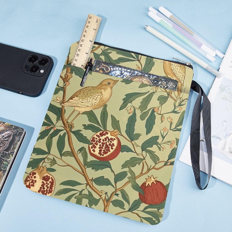 craspire Book Cover with Bird Pomegranate Motif Book Cover Botanical