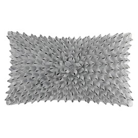 KINGROSE 3D Flower Home Decorative Accent Throw Pillow Case Artistic Cushion Cover for Sofa Couch Chair 12 x 20 Inches Velvet Light Grey