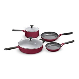 GreenPan SmartShape Healthy Ceramic Nonstick, 6 Piece Cookware Pots and Pans Set, PFAS-Free, Dishwasher Safe, Red