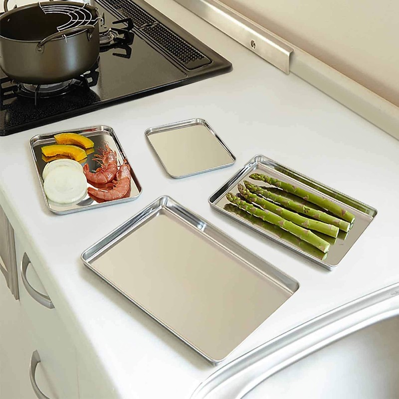 TeamFar Baking Sheet Set of 4, Stainless Steel Baking Pan