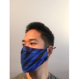 Tiger Stripes Team Mask - Face Accessory - Fan Gear (Black & Blue Tiger Stripes)