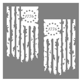 Betsy Ross Flag 1776 Distressed American USA US Flag Truck Tailgate Vinyl Decal - 2 Pack - American Revolution Stickers fits Most Pickup Trucks (10" x 18", White)