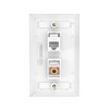 VCE 2-Port Ethernet Coax Wall Plate (UL Listed), Coax and