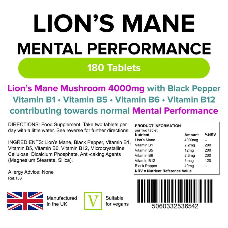 Lindens - Lion’s Mane - 4000mg - 180 Tablets |