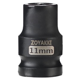 ZOYAKKI Shallow Impact Socket, SAE, 1/2 Inch Drive, 6 Point, Metric x 11 mm