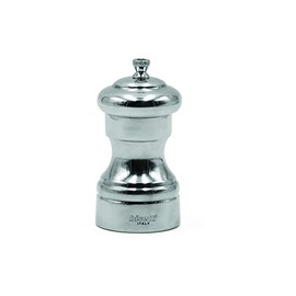 Bisetti Messina 3.9 Inch / 10 cm Pewter Plated Pepper Mill With Adjustable Carbon Grinder