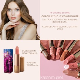 Karen Murrell - Natural Lip Stick - Lipstick 14 Orchid Bloom - Nude Lipstick - Matte Finish, 100% Natural Ingredients, Moisturizes & Hydrates Lips - Paraben & Cruelty Free