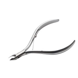 Rui Smiths Cuticle Nippers, Professional, Stainless Steel, Spanish Handle, Box Joint, Matte Chrome Plated, Single Spring (4mm Jaw/Quarter Jaw)