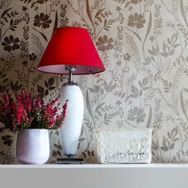 GSS Designs Large Woodland Wildflowers Botanical Stencils 16x16Inch Reusable Floral Wall Stencil for Painting on Furniture Walls Nature Wallpaper Stencil Pattern