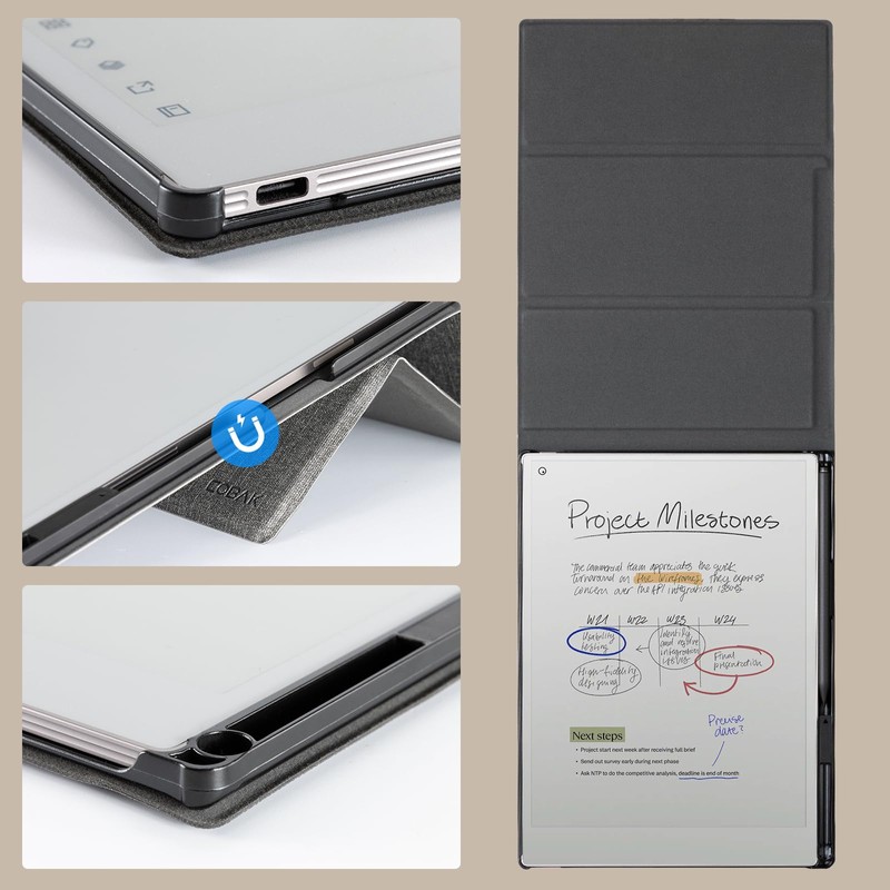 CoBak Remarkable Paper Pro Case - with Pen Holder, Nib