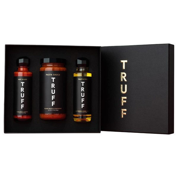 TRUFF Truffle Lovers Pack - TRUFF Hot Sauce, TRUFF Oil, and TRUFF Black Truffle Pomodoro Pasta Sauce - Truffle Hot Sauce Gift Pack of 3 bottles
