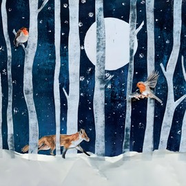 Charity Christmas Cards Pack of 8 - BHF, Marie Curie, Mind, NSPCC and Shelter - Snowy Woodland Animal Forest Scene - Festive Artistic Design - Eco-Friendly - Made in the UK