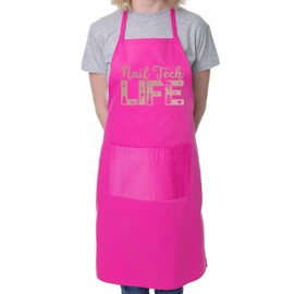 Print4U Apron Nail Tech Life Nail Salon Nail Technician Beauty Salon Gift Pink