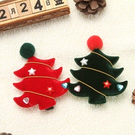 Beauty PLAYER Christmas Hair Pin, Christmas Tree, Hair Ornaments, Set of 2, Cute, Kindergarten, School Festivals, Celebrations, New Year, Commemorative Photos, Party Accessories, Girls, Gift,