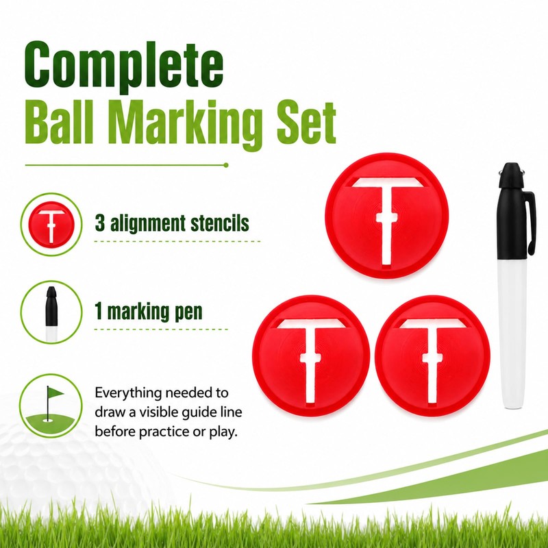 AETUXU Impact Ball Liner Golf,Golf Ball Marker with Marking Pen,3Pack
