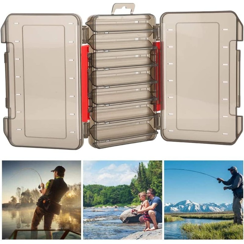 Fishing Lure Box,Plastic Fishing Box OrganizerDouble Sided Fishing Bait Storage