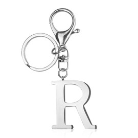 ORUZA Letter Keyring Alphabet Initial Keychain, Metal Letter Key Ring for Women Men Handbag Wallet Purses Letter R
