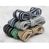 Elerevyo Oval Laces Two Colored Textured Stripes Shoe Laces for