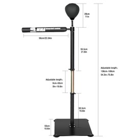 INNOLIFE Boxing Spinning Bar Heavy Duty Punching Speed Reflex Skills Training Free Standing Adjustable Height from 54"-71"