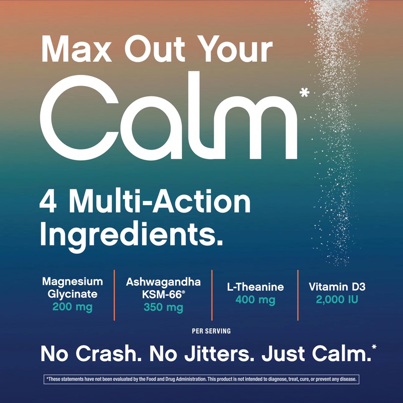 Max Calm Relaxing Drink Mix | Raspberry-Lemonade Flavor | Magnesium