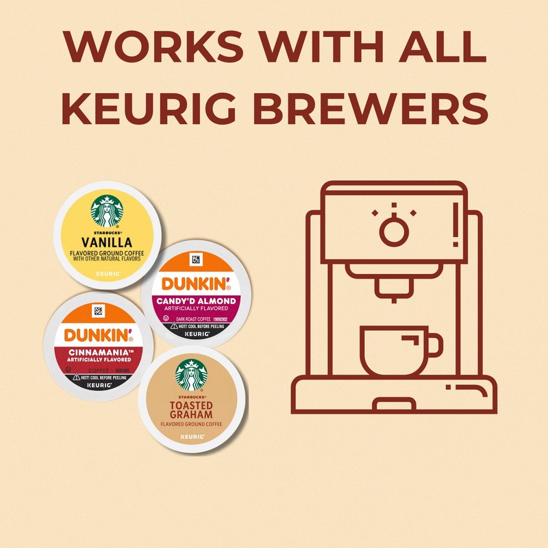 Starbucks & Dunkin’ Flavored Coffee Pods Variety Pack – 16