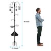 Ointo Garden 6-Hook Bird Feeding Station, Steel Multi-Feeder Kit Stand
