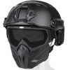 VPZenar Airsoft Helmet, Black Tactical Helmet With Detachable Anti-Fog Gray
