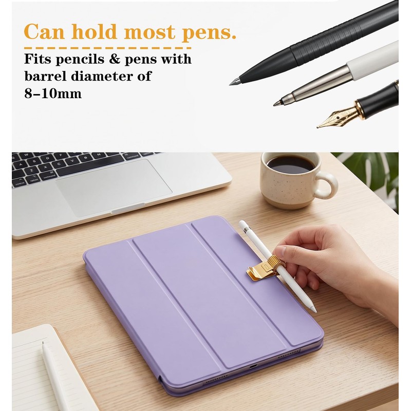 4 Pcs Notebook Pen Holder, Gold Adjustable Pen Clip Holder