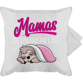 Cushion Cover – Mum – Mum's Snoring Corner with Sloth – White – 50 x 50 cm – Grey – Sloth Pillow Things for the Day Mother Mothers Cushion Mother's Day Gift Mum Snoring Cuddly Cushion Mum Cushion