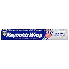 Reynolds Wrap Fun Foil with Festive Pattern, Embossed Aluminum Foil Roll, 25 Sq. Ft.