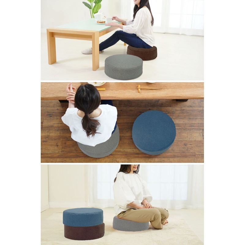 Gold Round Floor Cushion 40 High Resilience (Cover Only, Shirley