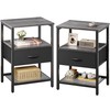 Huuger Nightstand Set of 2, Night Stand with Fabric Drawer,
