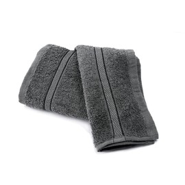 Forever Britain 10x Premium Washcloths Set 100% Cotton Antibacterial Highly Absorbent and Soft Feel Multi-Purpose Fingertip Towels & Face Cloths (33x33 cm) (Grey)