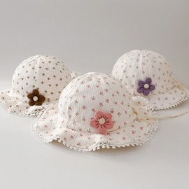 Cute Baby Bucket Hat for Spring & Autumn - Toddler & Girl Fisherman Sun Hat (6-36 Months) 43-50cm / Red Small Floral Bucket Hat 3ea