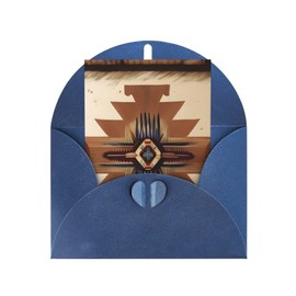 WYJLTTYT Native American Patterns Greeting Cards Cute Wedding Card Thinking Of You Cards Thank You Cards Blank Cards With Envelopes ï¼Œ4 X 6 Inch