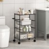 4 Tier Rolling Carts, Metal Wire Utility Cart with Wheels