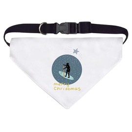 Large 'Paddle Boarding Merry Christmas Message ' Dog/Cat/Pet Bandana (PD00058678)