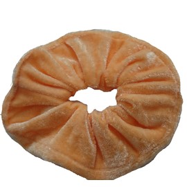 Aadya® Pair of Extra Large (15CM) Velvet Hair SCRUNCHIES Elastic Scrunchy Hair BOBBLES (Peach)