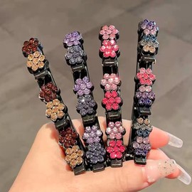 8 Pcs Hair Clips for Women Sparkling Crystal Stone Braided Hair Clips for Thick Thin Hair Styling Sectioning Hair Accessories Hairpin Duckbill Clip, With for Women And Girls