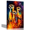 Artley Prints - Adorable Meerkat Family Abstract Canvas Prints -